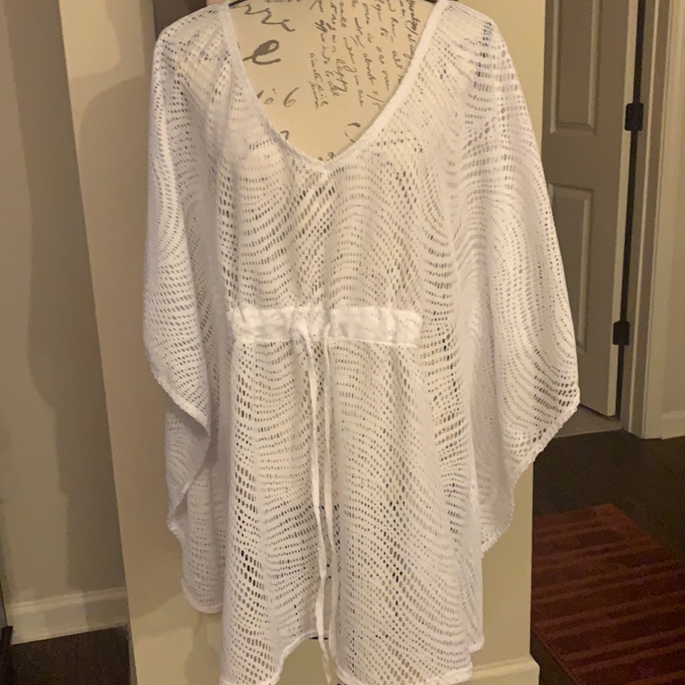 White Net Swimsuit Coverup